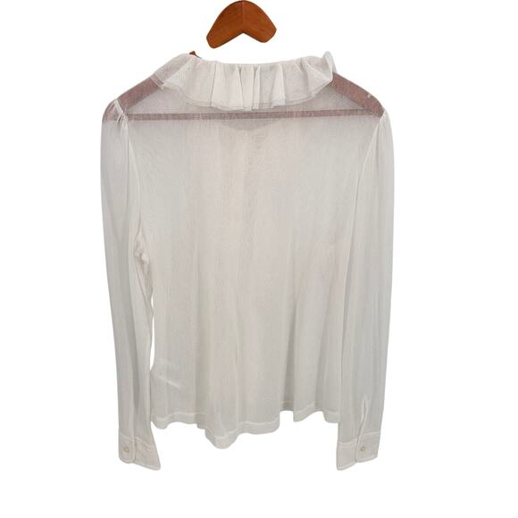 LAUREN RALPH LAUREN White Ruffle Trim Tulle Cardigan // XL - Picture 12 of 12